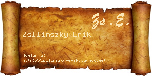 Zsilinszky Erik névjegykártya