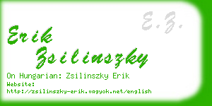 erik zsilinszky business card